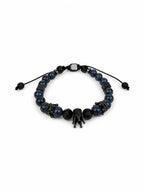 Echtes Steinarmband für Herren – Verstellbares Natürliches Steinarmband mit Kronenmotiv