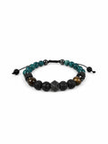 Naturstein Herrenarmband – Verstellbares Armband aus echten Steinen mit Kordelzug