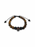 Skull Detail Genuine Natural Stone Bracelet – Adjustable Cord Unisex Bracelet