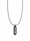 Edelstahl Herrenhalskette mit schwarzen Details – Moderne, minimale Design-Halskette