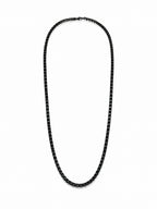 Black Steel Chain Necklace – Minimalist Design 26 CM Fixed Length