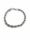 Silver Rope Steel Bracelet – Woven Chain Design | 22 CM Fixed Size