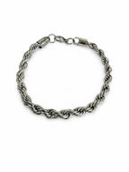 Silver Rope Steel Bracelet – Woven Chain Design | 22 CM Fixed Size