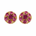 Fuchsia Steinbesetzter Goldfarbener Damenhemd-Blazer-Manschettenknopf | Vintage Eleganz