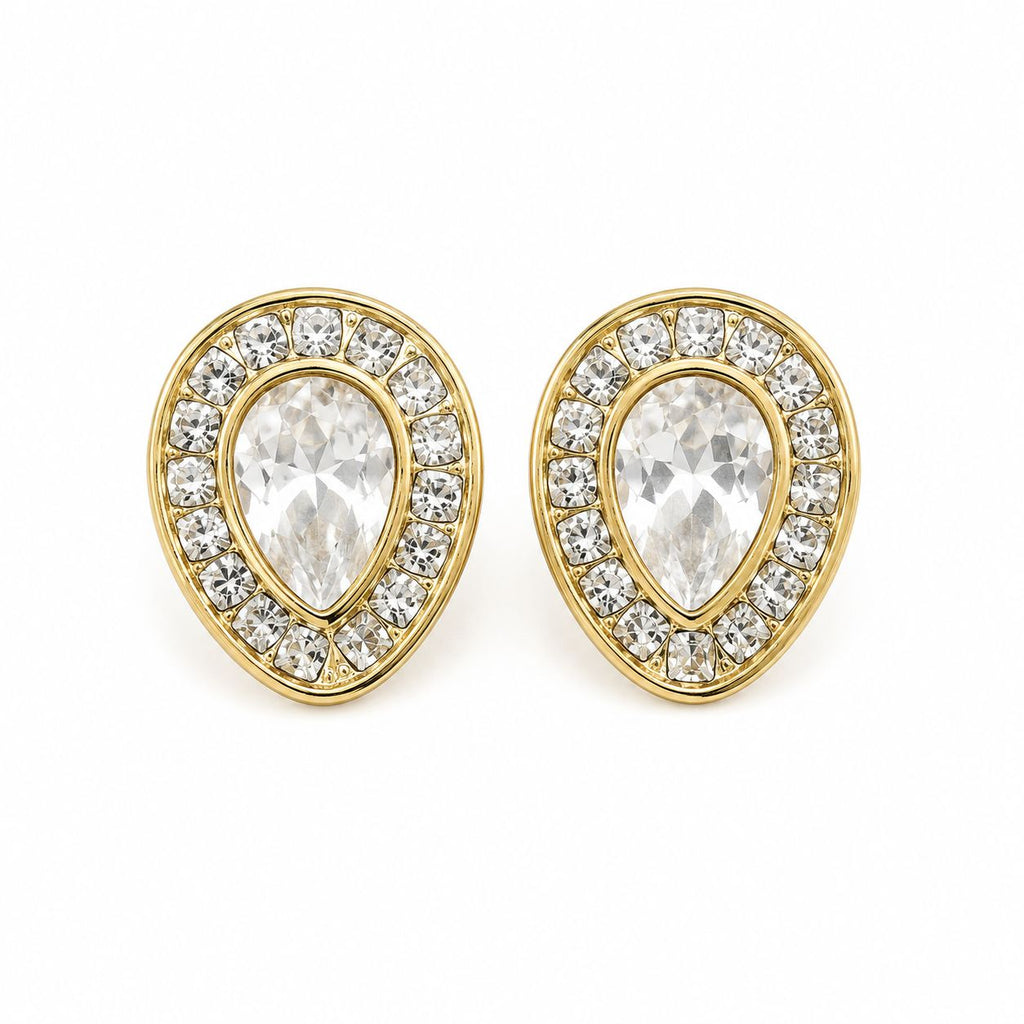 Damenhemd mit tropfenförmigem Strass und goldfarbenen Manschettenknöpfen | Vintage Glitzerdesign