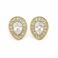 Damenhemd mit tropfenförmigem Strass und goldfarbenen Manschettenknöpfen | Vintage Glitzerdesign