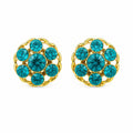 Turquoise Stone Detailed Gold Women's Shirt Blazer Cufflink | Vintage Chic Design