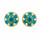 Turquoise Stone Detailed Gold Women's Shirt Blazer Cufflink | Vintage Chic Design