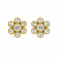 Zircon Stone Gold Women's Shirt Blazer Cufflink | Floral Form Shimmering Design