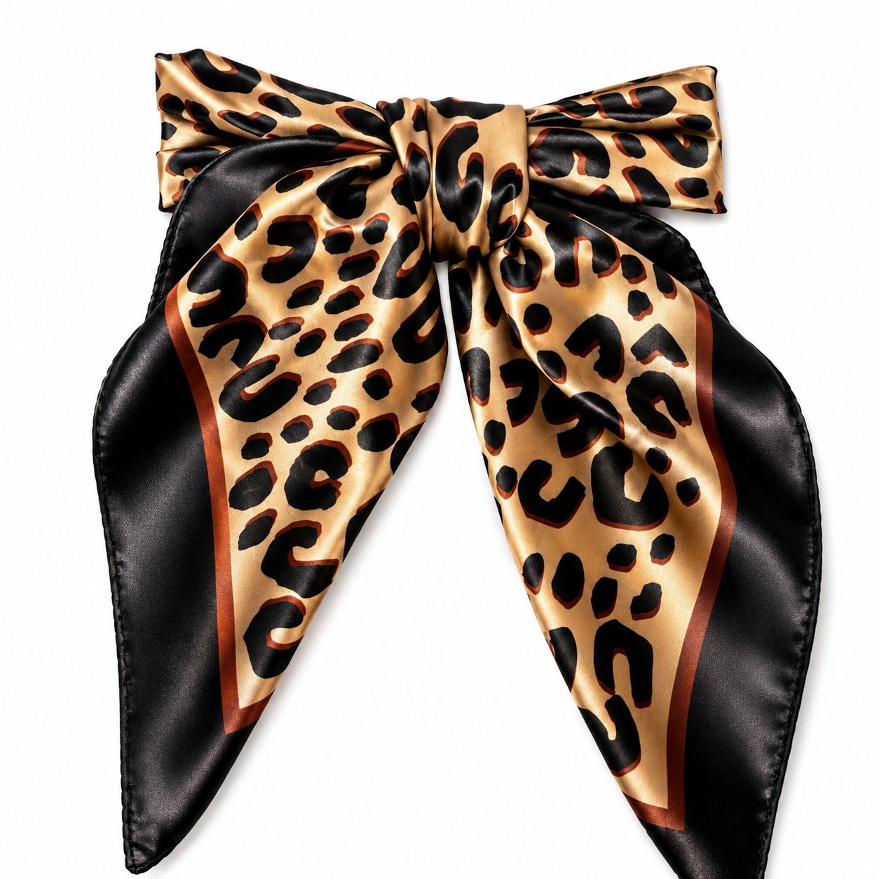 Leopard Print Satin Scarf – 60 CM