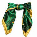 Green Marble Pattern Satin Scarf – 60 CM Stylish Neck & Hair Accessory