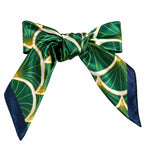 Green Marble Pattern Satin Scarf – 60 CM Stylish Neck & Hair Accessory