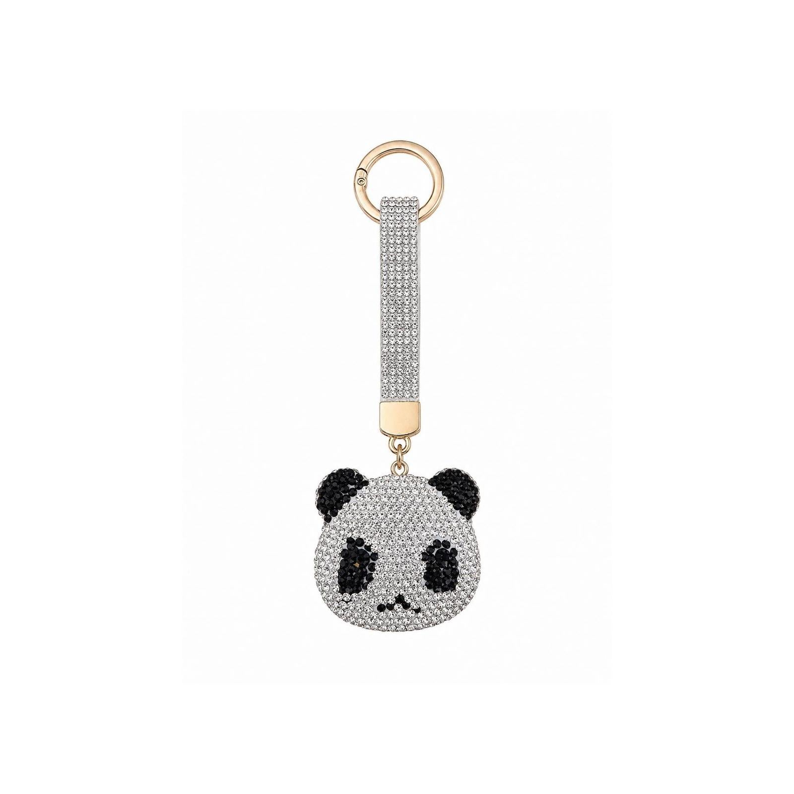 Schlüsselanhänger & Taschenaccessoire Panda mit Steinen