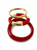 3er-Armband-Set mit Rot- und Golddetails – kombinierbares Design