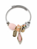 Charm Detailed Expandable Stainless Steel Bracelet – Silver & Gold