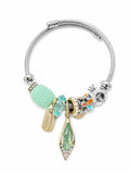 Mint Green Charm Detailed Steel Bracelet – Adjustable Premium Model