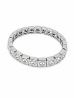Steel Bracelet with Heart Stone Detail – Adjustable Flexible Model