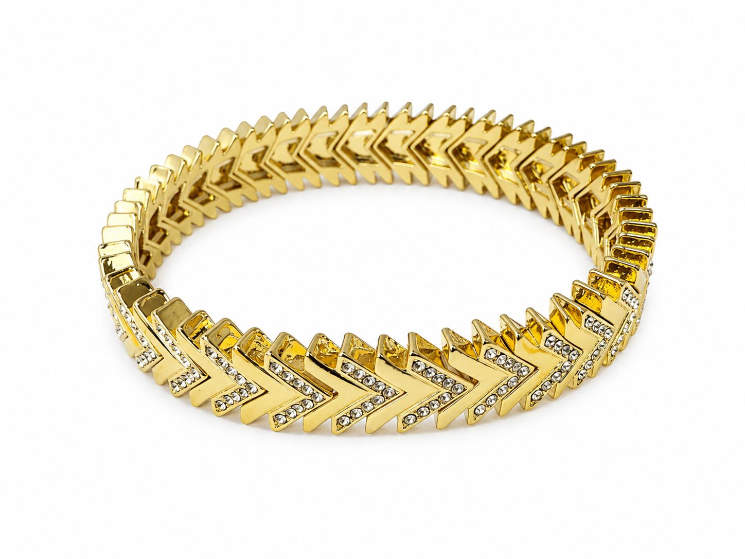 14K vergoldetes Edelstahlarmband – Verstellbares, flexibles Premium-Modell