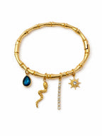 14K vergoldetes Edelstahl-Charm-Armband – Gold-Design mit Stein-Details