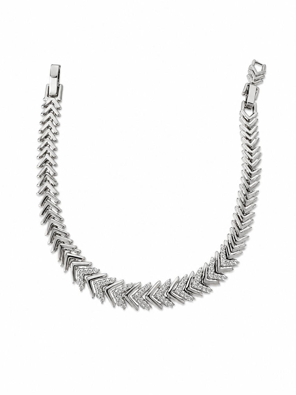 Xuping Edelstahlarmband mit Steinbesatz – Silber Modernes Design 20 CM