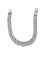 Xuping Steel Rhinestone Silver Bracelet – Elegant Chain Design 19 CM