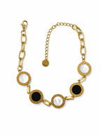 Steel 14K Gold Plated Roman Numeral Bracelet – Adjustable Size