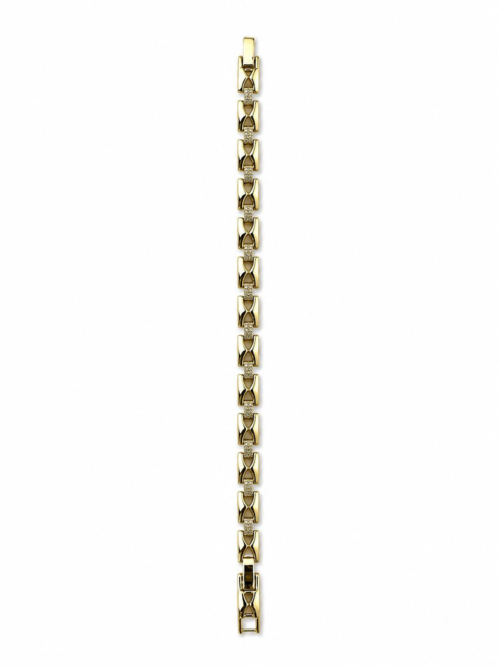 Xuping Edelstahl 18K vergoldetes Armband mit Steinbesatz – 19 CM