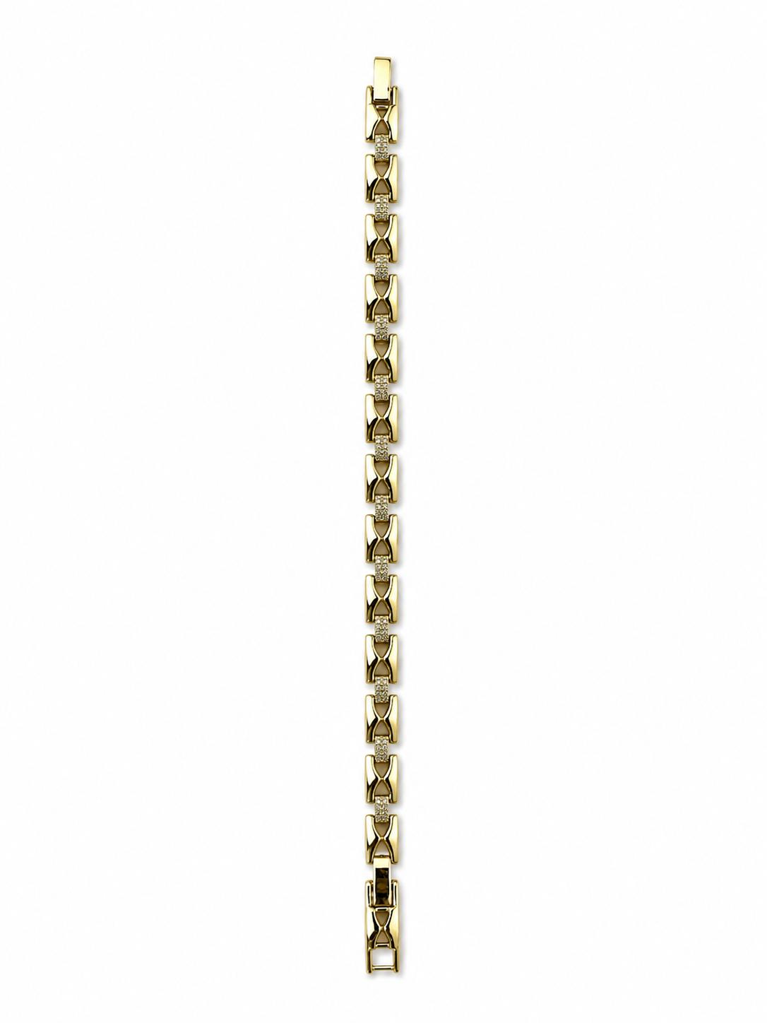 Xuping Edelstahl 18K vergoldetes Armband mit Steinbesatz – 19 CM