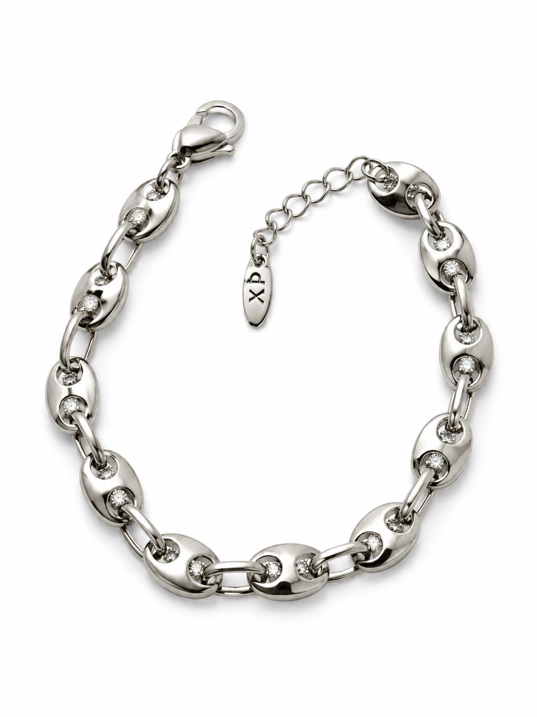 Xuping Steel Stone Detailed Chain Bracelet – Adjustable Size