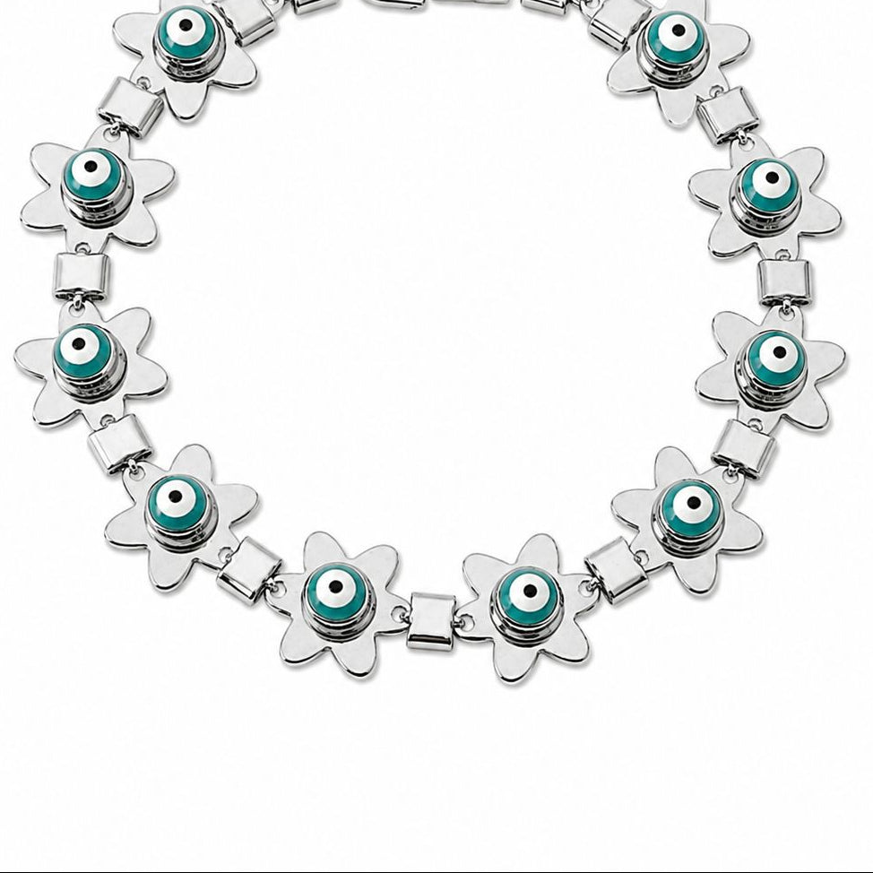 Xuping Steel Evil Eye Charm Bracelet – Tarnish-Resistant 19 CM