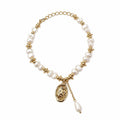 Xuping Pearl Detailed Stainless Steel Bracelet – 18K Gold Plated