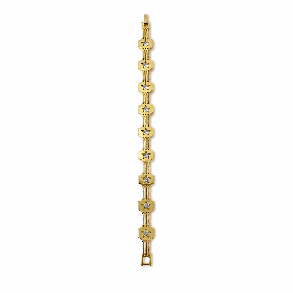 Xuping Stainless Steel Star Detailed Bracelet 18K Gold Plated 19CM