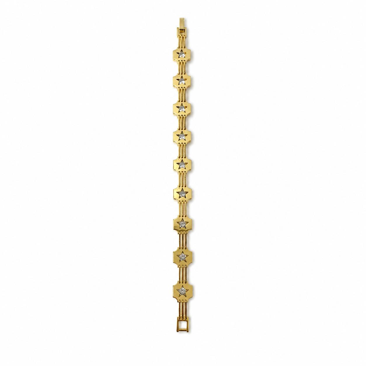 Xuping Stainless Steel Star Detailed Bracelet 18K Gold Plated 19CM