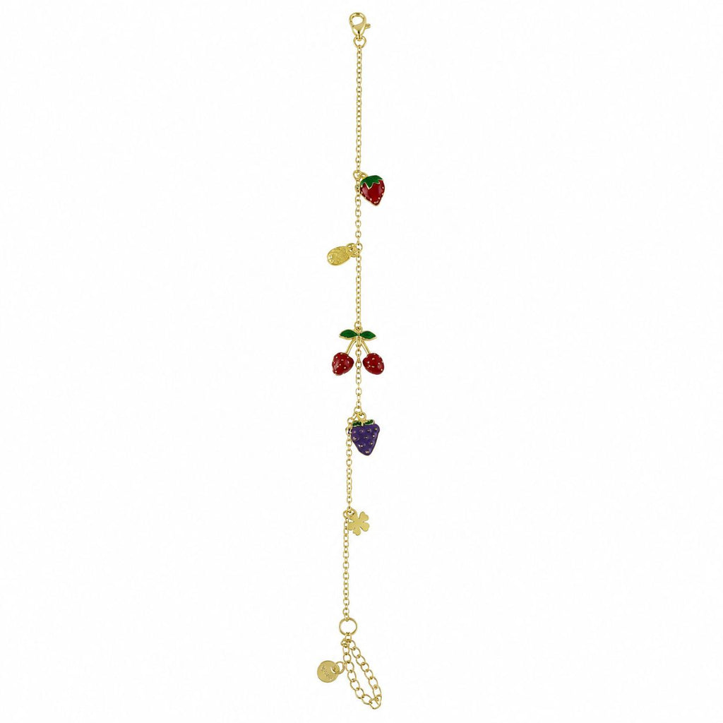 Colorful Fruit Figure Ankle Bracelet – 14K Gold Plated Steel Ankle Bracelet