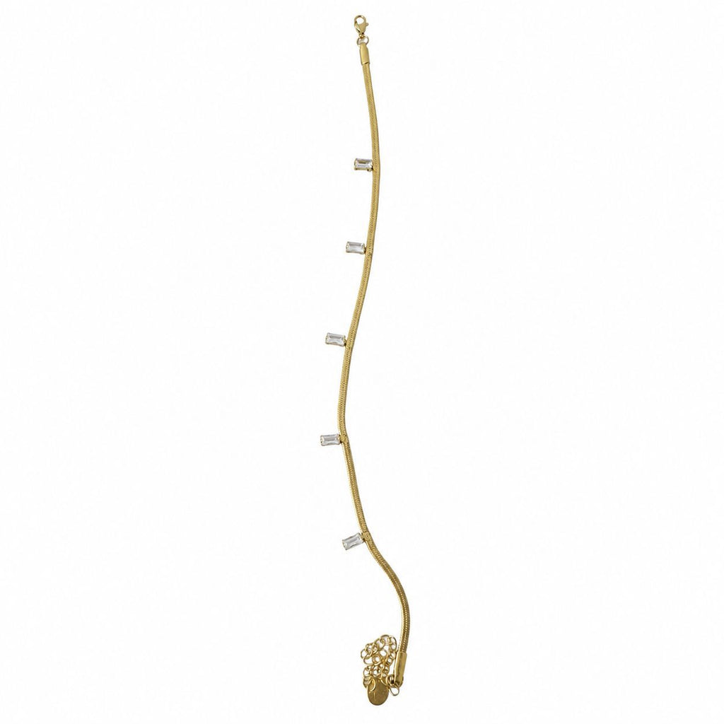 Minimal Stone Detailed Steel Anklet – 14K Gold Plated Anklet