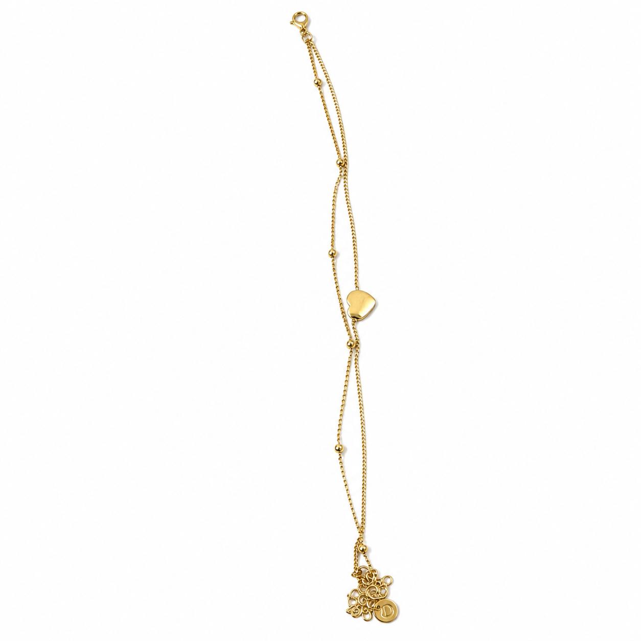 Heart Detailed Minimal Steel Anklet – 14K Gold Plated Anklet