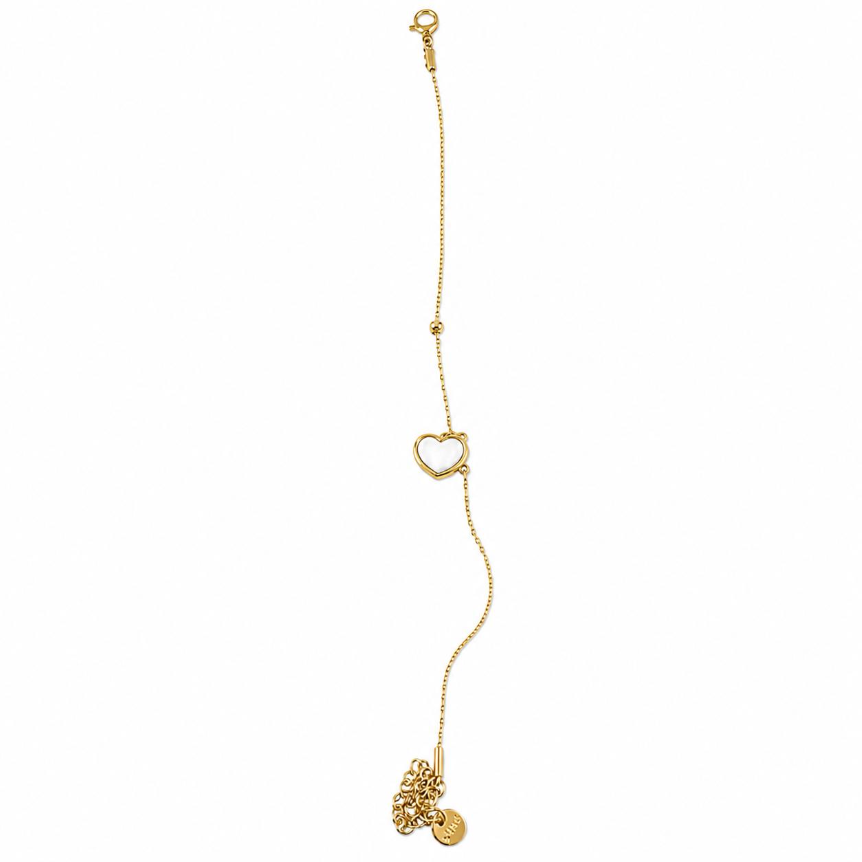 Herz-Detail Minimalistische Edelstahl-Fußkette – 14K Vergoldete Fußkette