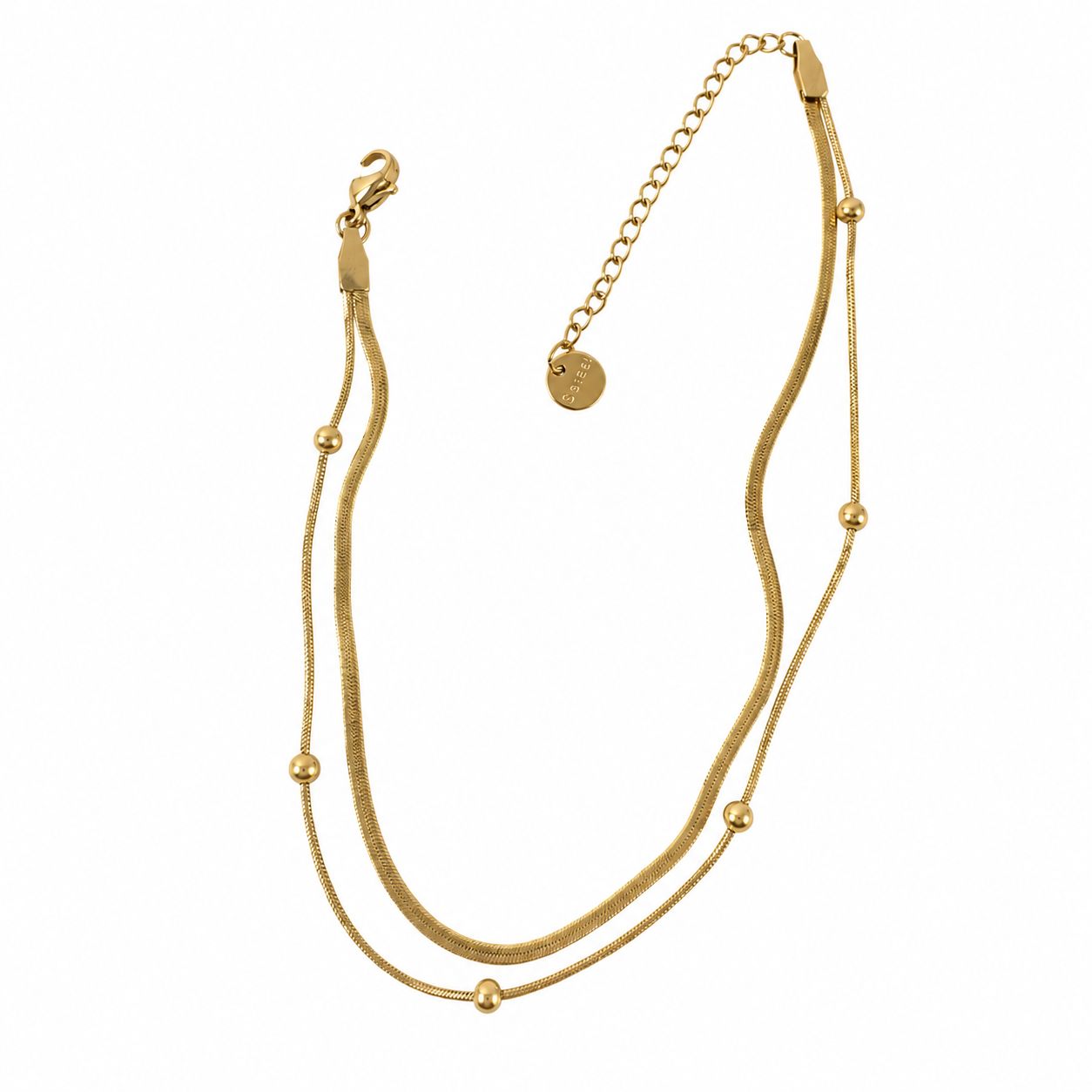 Minimale goldene geschichtete Fußkette – 14K vergoldete Edelstahl-Fußkette