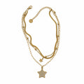 Layered Star Ankle Bracelet – 14K Gold Plated Steel Ankle Bracelet