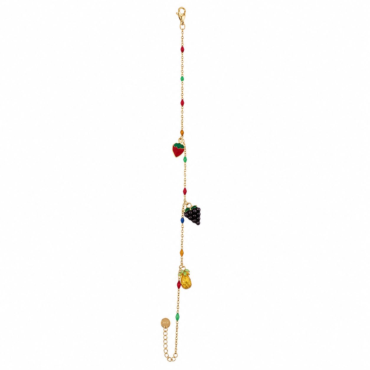 Fruit Figurine Steel Anklet - 14K Gold Plated