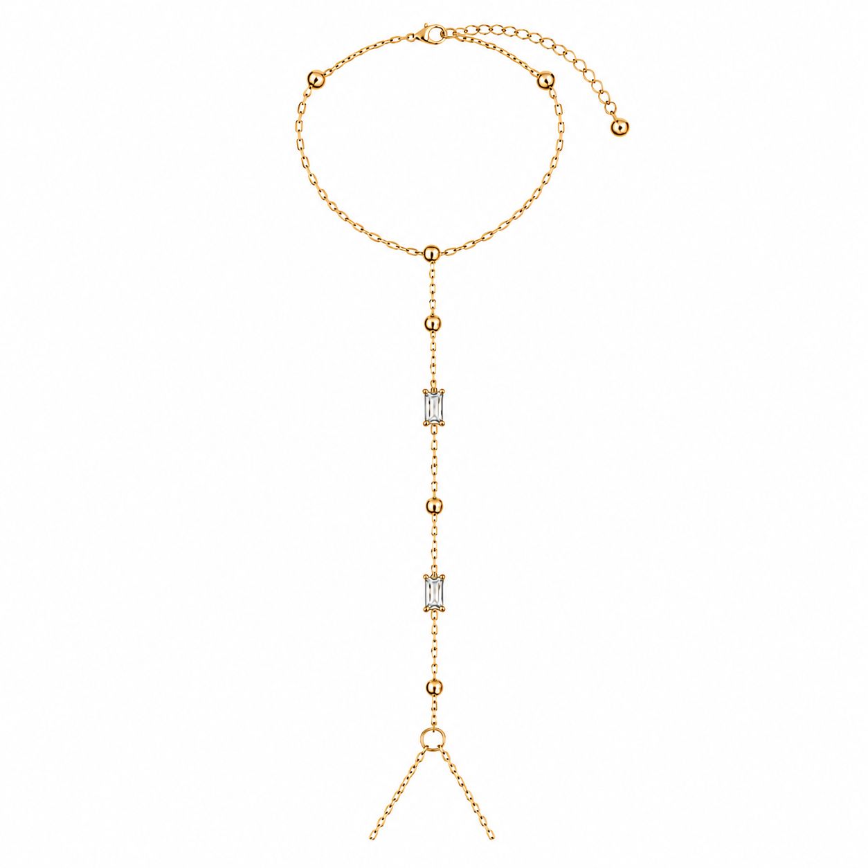 Baguette Stone Detailed Shahmaran – 14K Gold Plated Steel