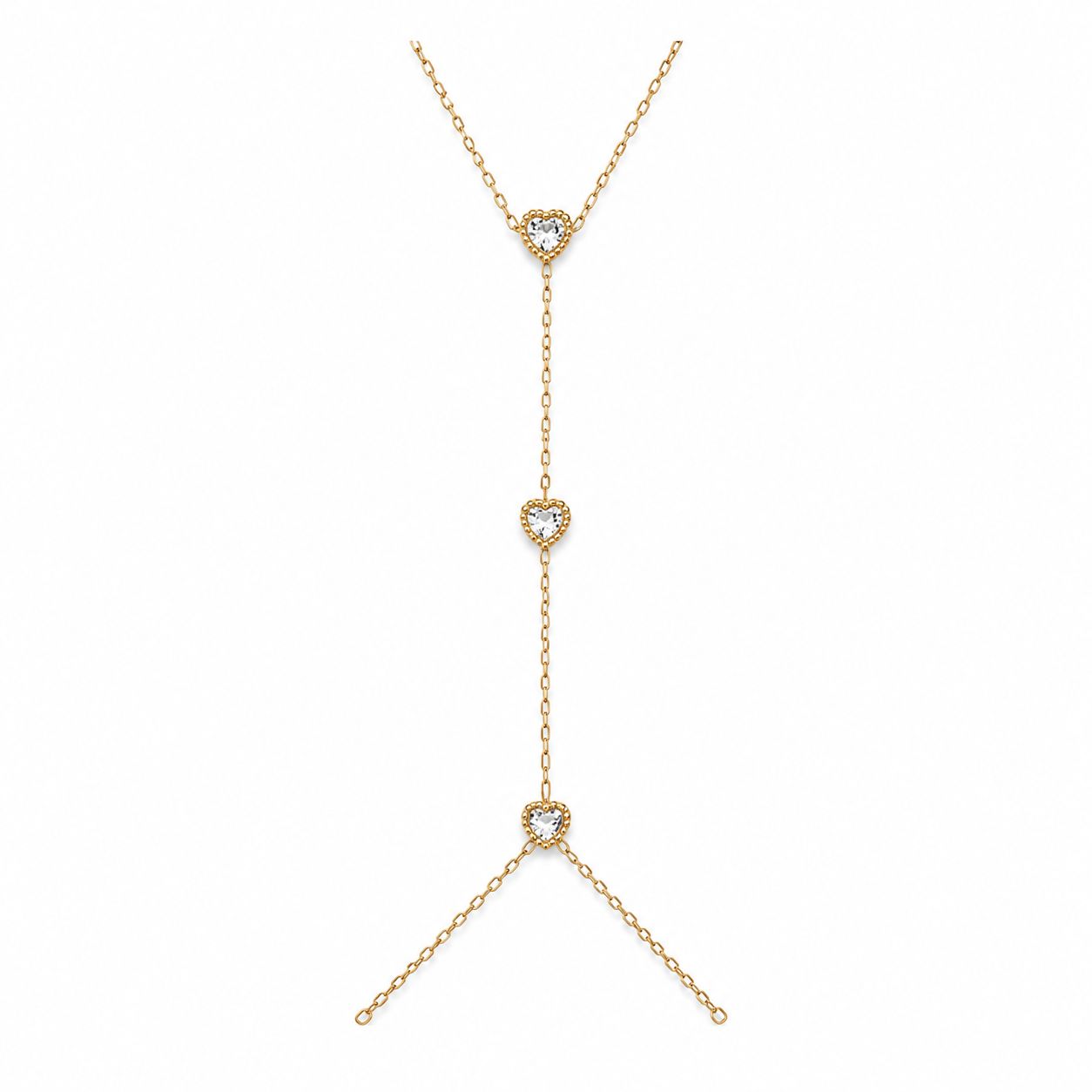 Elegant Heart Detail Şahmeran – 14K Gold Plated Steel