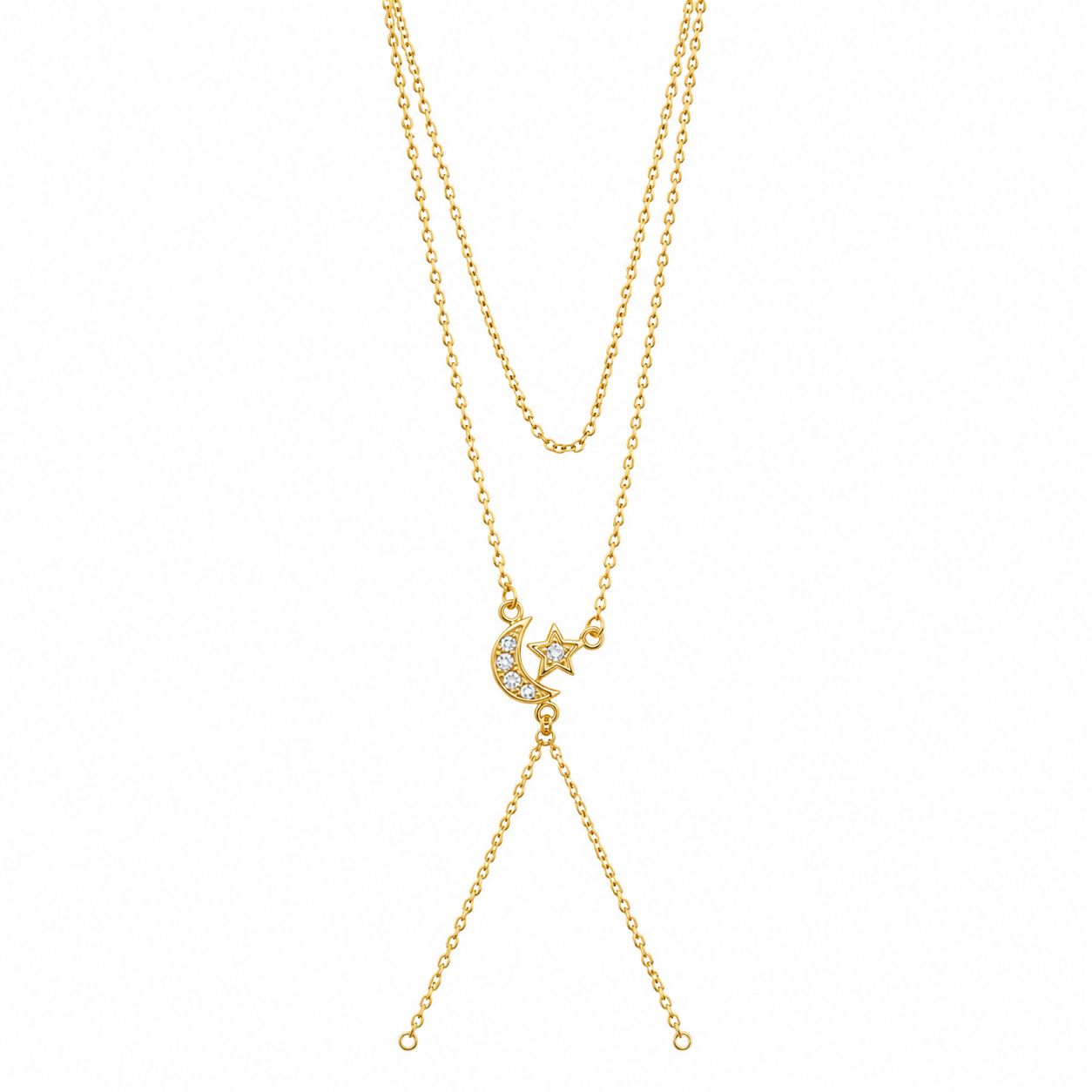 Halbkette mit Mond- und Sternendetail – Xuping Edelstahl 18K vergoldet