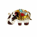 Royal Elephant Brooch – Elephant Design with Colorful Stone Details