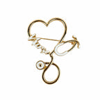 Heartbeat Brooch – Stethoscope and Heart Design