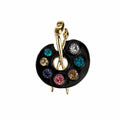 Artist Palette Brooch – Painter's Palette Design with Colorful Stone Details