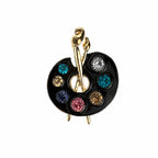 Artist Palette Brooch – Painter's Palette Design with Colorful Stone Details