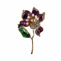 Violet Bloom Brooch – Pearl and Stone Detailed Purple Flower