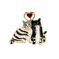 Liebe Katzen Brosche – Süßes Katzendesign mit Herzdetails
