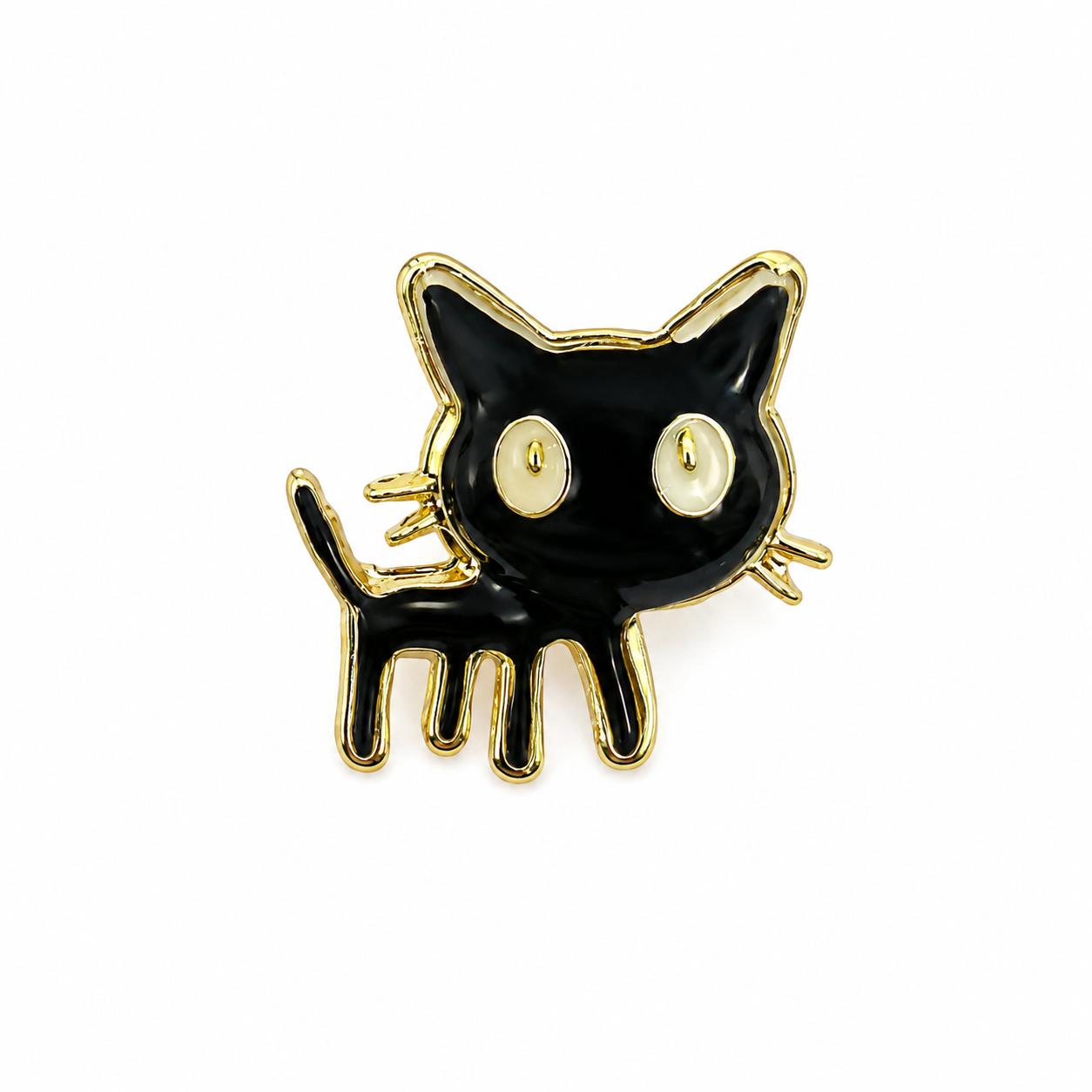 Black Cat Brooch – Minimalist and Cute Design